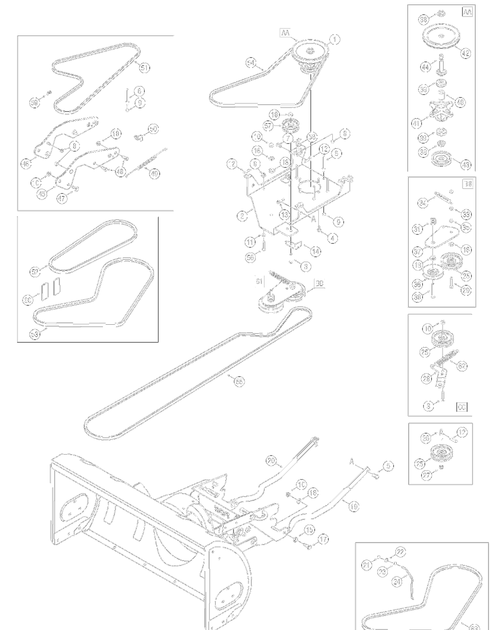 Drive Assembly 2006andbefore Diagram and Parts List for OEM-190-032  Yard Machines Lawn Tractor